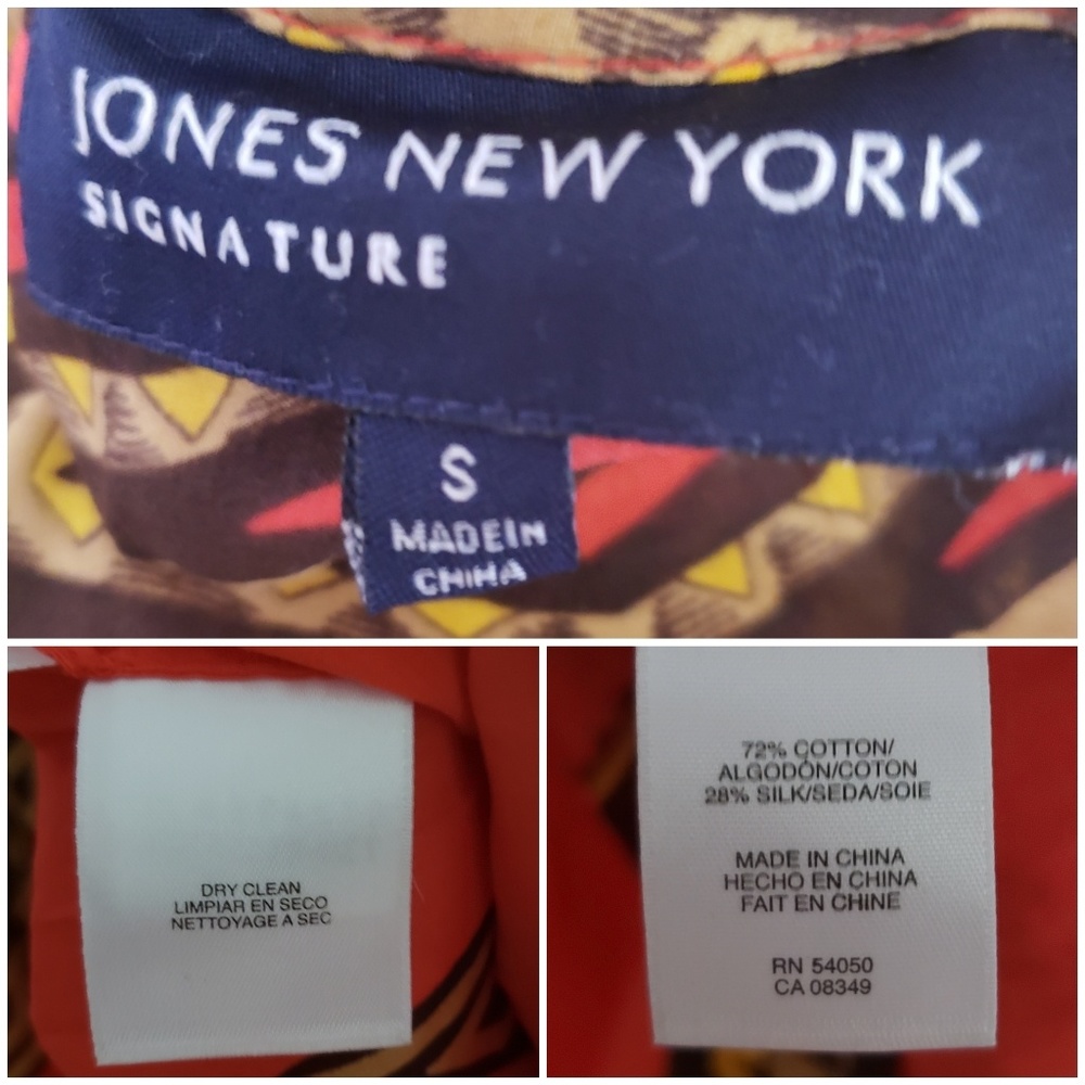 Jones New York Signature Tribal Print Top Size S - Picture 6 of 6